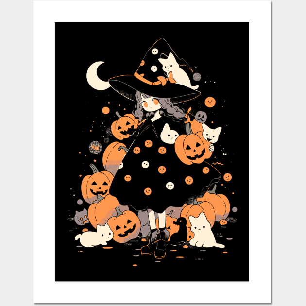 Halloween Witchy Cat Wall Art by KIVI